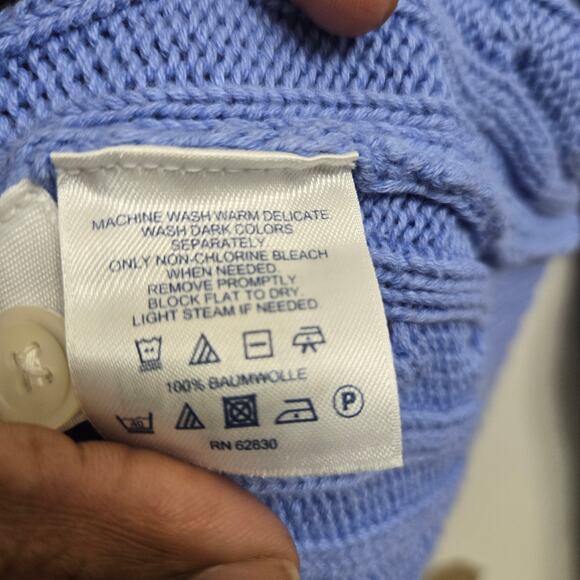 Lands End Women Preppy Classic Academia Heritage Ivy League Cable Knit Sweater M - Picture 6 of 9